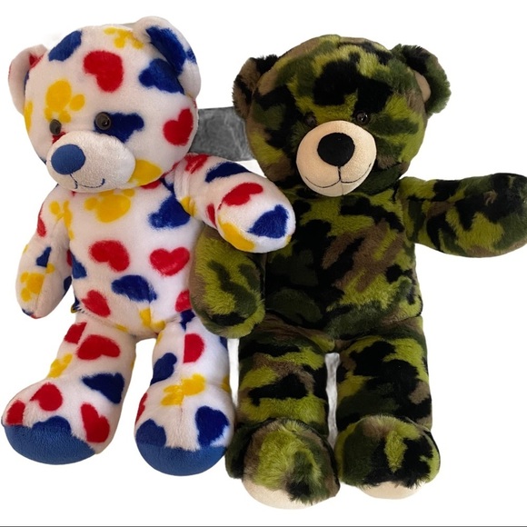 Lot of 2 Build-A-Bears Hearts & Paws & Camouflage - Picture 10 of 10